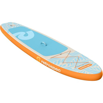 Retrospec Weekender Inflatable Stand Up Paddle Board Includes Paddle, Pump, and Accessories 10’6” Lightweight iSUP, Puncture Resistant Inflatable Paddle Board for Adults - color: Creamsicle 1