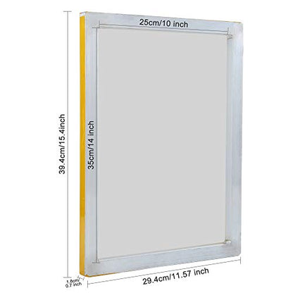 Caydo 2 Piece 10 x 14 Inch Aluminum Silk Screen Printing Frames with 110 White Mesh for Screen Printing - style: 110 Mesh