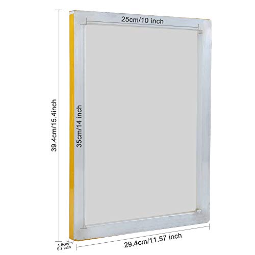 Caydo 2 Piece 10 x 14 Inch Aluminum Silk Screen Printing Frames with 110 White Mesh for Screen Printing - style: 110 Mesh