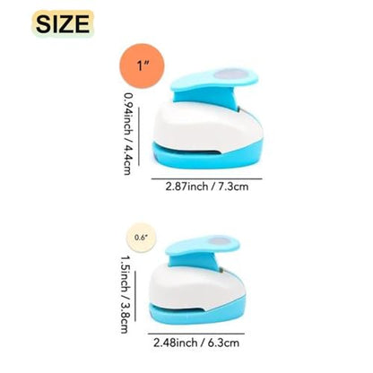 6PCS Circle Paper Punch, Handmade Scrapbook Paper Puncher, 6 Size (0.3"+ 0.6"+ 1" +1.5"+2"+3") of Scrapbooking Punches Crafting Designs for Office Supplies, Card Making, DIY Albums Photos - color: 0.3"+ 0.6"+ 1" +1.5"+2"+3"