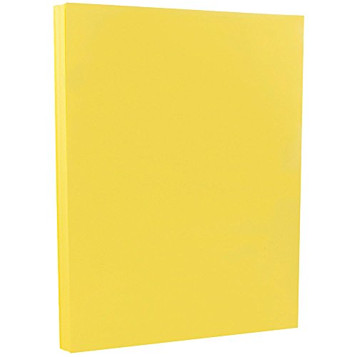 JAM PAPER Vellum Bristol 65lb Cardstock - 8.5 x 11 Coverstock - 147 gsm - Yellow - 50 Sheets/Pack - color: Yellow, size: 8.5" x 11"