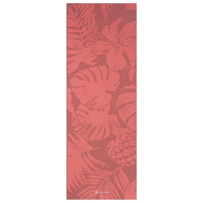 Gaiam Yoga Mat Classic Print, 4mm Non-Slip Mat - color: Tropical Sunrise