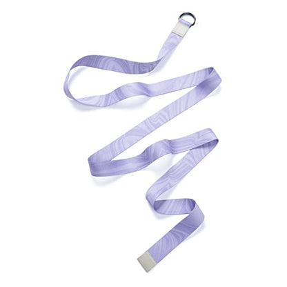 yogadesignlab | The Yoga Strap | Luxurious, Extra Long, Super Soft, Eco Printed | Studio Quality, Adjustable | Safely Stretch Further and Hold Longer | 8 ft Long - color: Lavender, size: 240cm