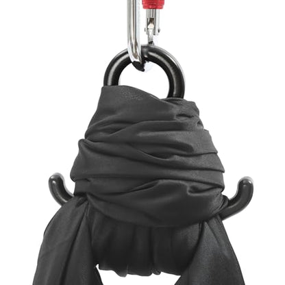 Aerial Yoga Hammock, 440 lbs Capacity Ceiling Mounted Aerial Silks Kit with 360° Swivel, Polyester Fabric for Home Gym Studio, 16.4ft - color: Black, size: 5M/16.4FT
