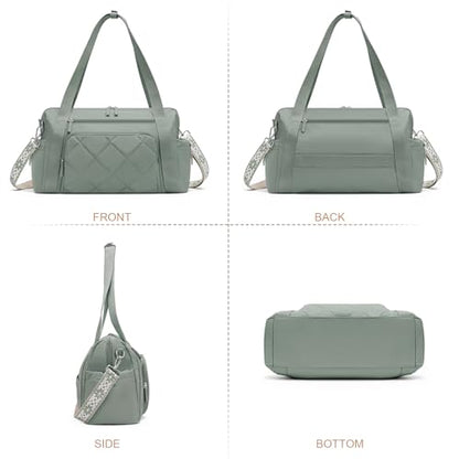 SYTRAH Gym Bag for Women, Duffle Sport Purse for Travel & Dance Green - color: Green(No shoe compartment)