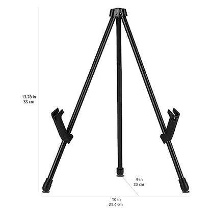 Amazon Basics Tabletop Instant Easel, Black Steel, Portable Tripod for Paintings, Signs, Posters, Adjustable Display (Pack of 2) - size: 14.37 x 1.26 x 1.26 inches (Pack of 2)