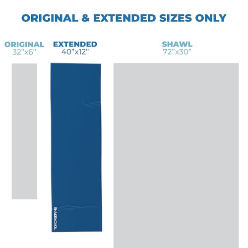 SHAKEitCOOL Extended Size Cooling Towel – Be Cool in Style - Heat Relief, Soft, Lightweight, Sun Protection, Easy Clean - Perfect for Biking, Hiking, Running, Yoga, Golf, Gardening - Blue M - color: Blue