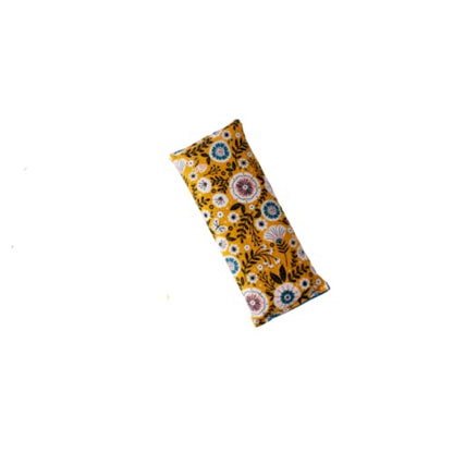 Microwave Heating Pad - Ice Pack - Contains Flax Seed and Dried Lavender - Can be Used Warm or Cold - 4 Sizes Available (4" x 9", Mustard Floral) - size: 4" x 9"