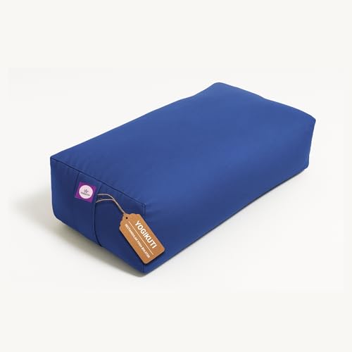 Rectangular Cotton Yoga Bolster, Yoga Pillow, Yoga Cushion, Yin yoga Bolster, Iyengar yoga bolster - color: Blue