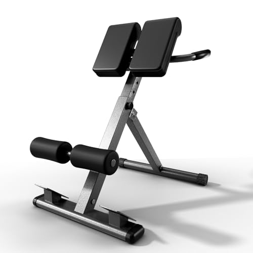 Roman Chair Hyperextension Bench – Adjustable Back Extension Machine for Glutes, Hamstrings & Lower Back – Foldable Multi-Purpose Workout Equipment for Home Gym - size: Medium