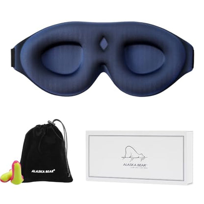 ALASKA BEAR Memory Foam Sleep Mask, Contoured Eye Cups for Women Men, Blue - color: A1 Haze Blue