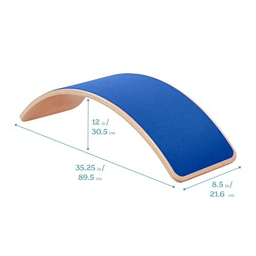 ECR4Kids Balance Board with Felt Base, Montessori Toy, Blue - color: Blue