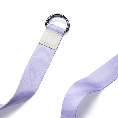 yogadesignlab | The Yoga Strap | Luxurious, Extra Long, Super Soft, Eco Printed | Studio Quality, Adjustable | Safely Stretch Further and Hold Longer | 8 ft Long - color: Lavender, size: 240cm