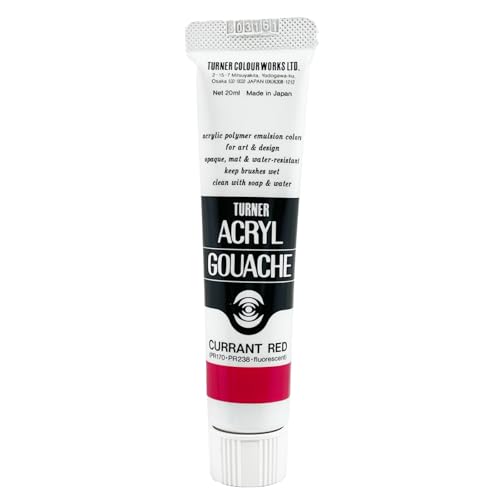 Turner Colour Works Acryl Gouache Artist Acrylic Paint - Single 20 ml Tube - Currant Red - color: Currant Red, size: 0.7 Fl Oz (Pack of 1)