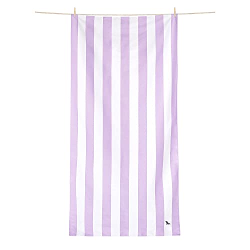 Dock & Bay Beach Towel - Quick Dry, Sand Free - Compact, Lightweight - 100% Recycled - Includes Bag - Cabana Light - Lombok Lilac - Large (160x90cm, 63x35) | Sand-Resistant, Includes Travel Bag, Lightweight & Compact, 100% Recycled DryQ Fabric, Large (160