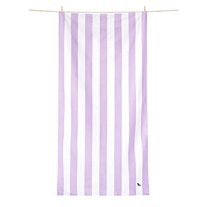 Dock & Bay Beach Towel - Quick Dry, Sand Free - Compact, Lightweight - 100% Recycled - Includes Bag - Cabana Light - Lombok Lilac - Large (160x90cm, 63x35) | Sand-Resistant, Includes Travel Bag, Lightweight & Compact, 100% Recycled DryQ Fabric, Large (160