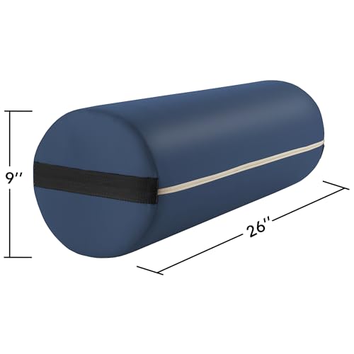 Saloniture Jumbo Round Massage Table Bolster Pillow Pad - 26 x 9 Inch - Blue - color: Blue