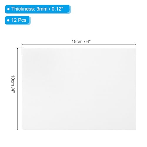 PATIKIL 4x6 Canvas Boards for Painting, 12 Pack 100% Cotton Square Triple Primed Stretched Blank Art Canvas Panel Bulk Thin for Acrylic, Oil, Tempera Paints, White - size: 4x6inch