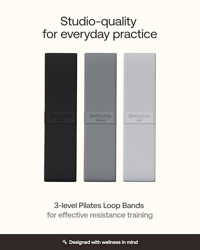 BetterMe Pilates Loop Bands – Resistance Bands Set for Women – Elastic Workout Bands for Glutes, Legs & Core – Home Fitness & Exercise Bands - color: Stone Gray