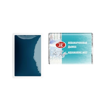 White Nights Extra Fine Artists Grade Professional Granulated Watercolor 2.5 ml Full Pan By Nevskaya Palitra (Aquamarine Mist) - color: Aquamarine Mist