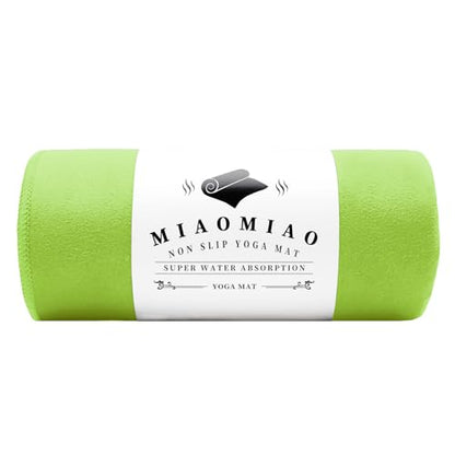 MIAOMIAO Non-Slip Hot Yoga Towel Set,Super Absorbent Microfiber in, 24.5" x 72" - Anti-Slip, Injury Free Design for Pilates, Yoga Mats, Exercise, and Fitness Gear - color: Apple Green