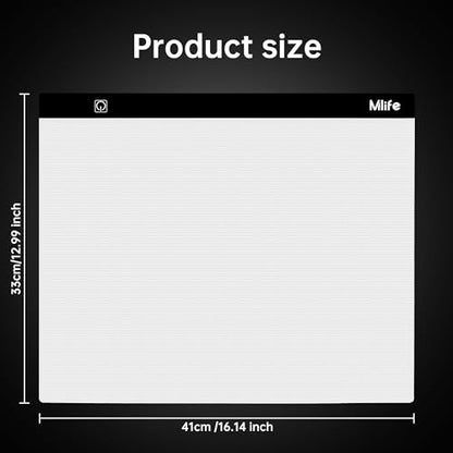 Mlife A3s Diamond Art Painting Light Board with 3 Adjustable Brightness Tracing Light Box, USB Powered LED Light Pad Diamond Art Accessories for Drawing, Sketching, Animation - style: A3S