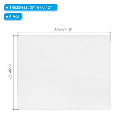 PATIKIL 12x9 Canvas Boards for Painting, 4Pack 100% Cotton Rectangle Triple Primed Stretched Blank Canvas Panel for Acrylic, Oil, Tempera Paints, White - size: 12x9"