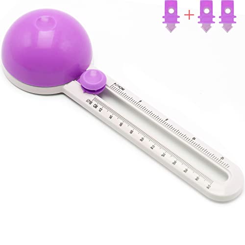 Circle Cutter, Circle Cutters for Paper Crafts, Cut Circle 4'' to 12.5'' | Paper Circle Cutters with 3 Blades, Rotary Circle Paper Cutter, Circular Cutters, Adjustable Craft Cutting Tool for Scrapbook - color: Purple
