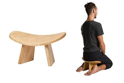 Meditation Bench IKUKO, Travel Yoga Stool, Natural, Standard - color: Natural, size: Standard Height (7 inches)