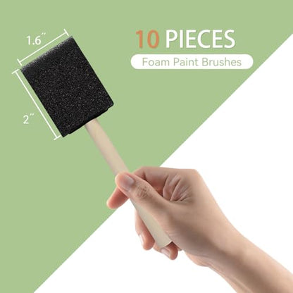 10 PCS Foam Paint Brushes, 1.6 Inch Sponge Brush for Painting, Staining, Varnish, Touch Up, DIY Craft Art Projects - size: 20 Packs 1.6 inch
