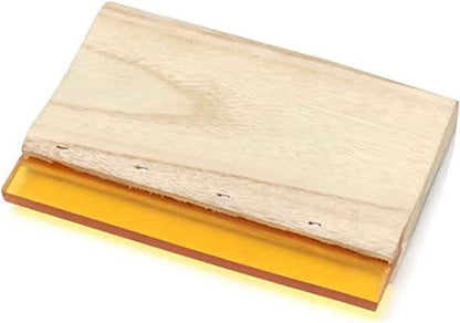INTBUYING Screen Printing Squeegee Ink Squeegee Wooden Oiliness Scraper 75 Durometer 13inches Long 4 inches Wide with Rubber Blade and Wooden Handle - size: 13 inches long