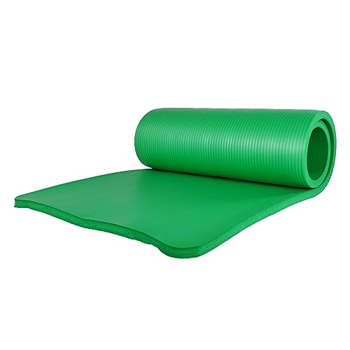 BalanceFrom 71x24 Inches Yoga Mat with Knee Pad and Optional Blocks – Extra 1-Inch Thick Non-Slip Foam with Anti-Tear Surface and Carrying Strap for Home, Studio, or Gym Workouts - color: Green, style: Mat & Knee Pad