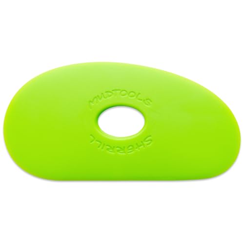 MudTools Shape 1 Polymer Rib for Pottery and Clay Artists, Green Color, Firm Flexibility (G1) - color: Green - Medium (G1)