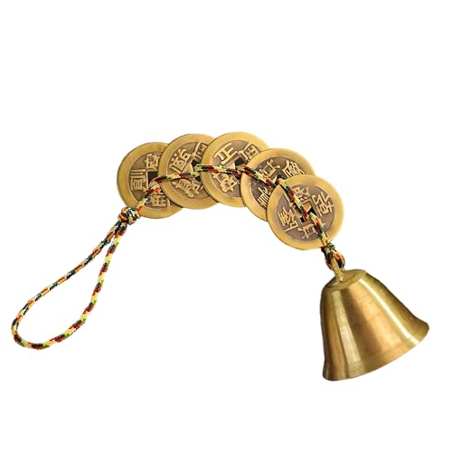 Chinese Feng Shui Bell, Chinese Luck Bell for Wealth and Safe, Feng Shui Hanging Decor Wind Chimes, Home Car Decor, Coins for Good Luck - color: Bells