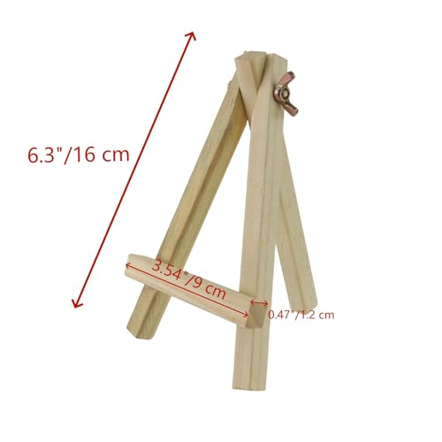 4 Pcs Tabletop Easel,Easel for Painting 6.3 Inch Wooden Painting Stand for Art,and Crafts,Portable Canvas Photo Picture Sign Holder for Kids and Adults - size: 6.3"x3.54"/16x9 cm(LW)