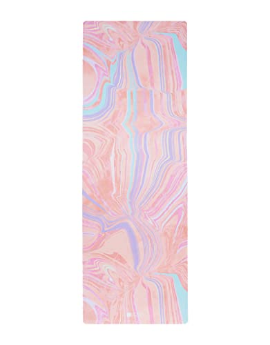 YOGA DESIGN LAB | The Combo Yoga Mat | 2-in-1 Mat+Towel | Eco Luxury | Ideal for Hot Yoga, Power, Bikram, Ashtanga, Sweat | Studio Quality | Includes Carrying Strap! - color: Pearl, size: 3.5mm