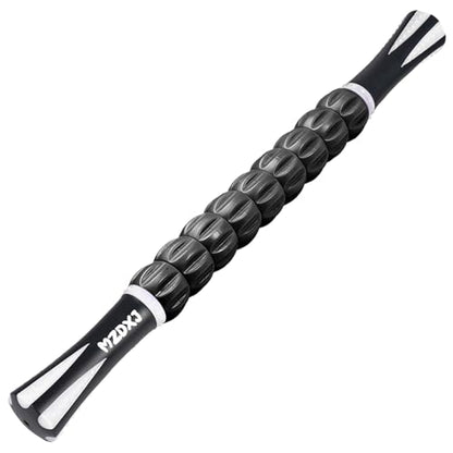 Muscle Roller Massage Roller Stick- Deep Tissue Fascia Blaster for Myofascial Pain Relief, Lymphatic Drainage & Body Sculpting, Handheld Physical Therapy & Recovery Tool (White Black) - color: White Black