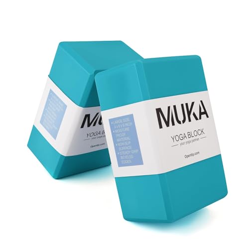 Muka Yoga Blocks 4x6x9 Inch, High Density EVA Foam Yoga Brick for Meditation, Pilates - color: Turquoise, size: 2 pack