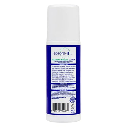 EPSOM-IT Soothing Muscle Roll On Magnesium Lotion, Epsom Salt, Arnica, 2 Pk - size: 3 Fl Oz (Pack of 2)