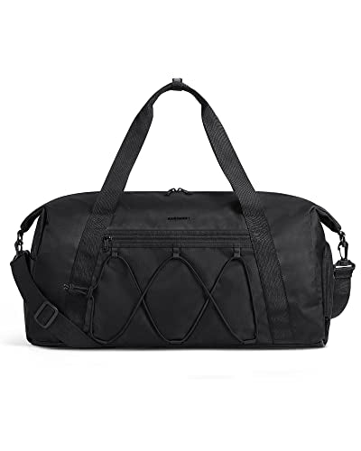 BAGSMART Gym Bag With Shoe Compartment & Wet Pocket, Lightweight Sports Travel Duffel Bag, Carry On Bag Weekender Overnight Bag, Water Resistant Sports Gym Tote Bags Swimming Yoga, Black - color: Black, size: 35L