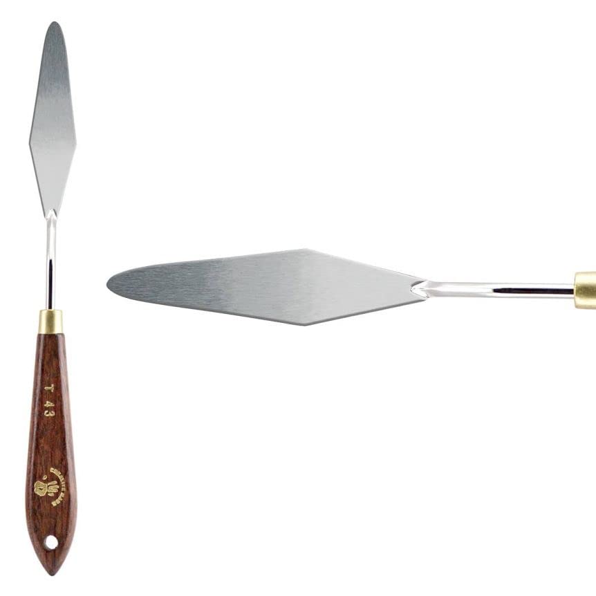 Creative Mark Stainless Steel Palette Knife Painting Tools - Paint Palette with Wooden Handle - Variety of Shapes and Sizes - 43T, 3-1/4 in - color: 43t, size: 3-1/4 in