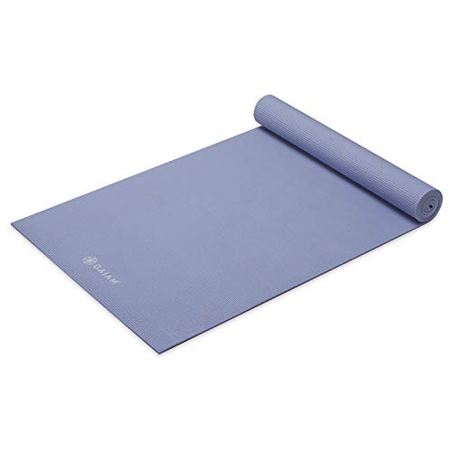 Gaiam Yoga Mat - Premium 5mm Solid Thick Non Slip Exercise & Fitness Mat for All Types of Yoga, Pilates & Floor Workouts (68" x 24" x 5mm) - color: Chambray