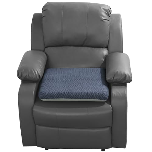 HOMBYS Tufted Furry Recliner Seat Cushion for Elderly Foam Curved Edge Large Square Seat Cushion for Recliner Chair, Floor Pillow, Office Chair, Car, No Pressure on Thighs(Grey, 18 * 16 * 3in) - color: Grey, size: 18*16*3in