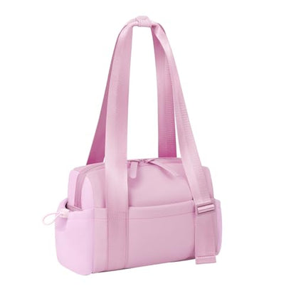 Mini Gym Bag for Women Girls Small Gym Tote Bag with Wet Compartment Waterproof Travel Duffle Bag Cute Workout Sport Bag - color: Pink-12in