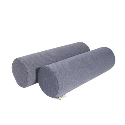 2 Pack Round Massage Table Bolster Pillow Pad, Bolster Pillow, Round Pillows, Suitable for Earthlite Massage Table (Grey, 5.9''x19.6'') - color: Grey, size: 5.9''x19.6''