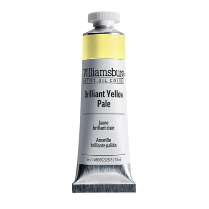 Williamsburg Artist Oil Colors, Brilliant Yellow Pale, 37 ml Tube | Artist grade oil paint delivering rich texture, high pigment load, and distinctive handmade character. - color: Brilliant Yellow Pale, size: 1.25 Fl Oz (Pack of 1)