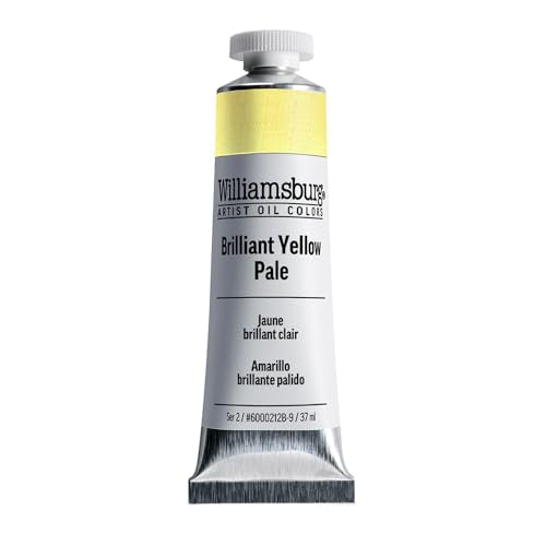 Williamsburg Artist Oil Colors, Brilliant Yellow Pale, 37 ml Tube | Artist grade oil paint delivering rich texture, high pigment load, and distinctive handmade character. - color: Brilliant Yellow Pale, size: 1.25 Fl Oz (Pack of 1)