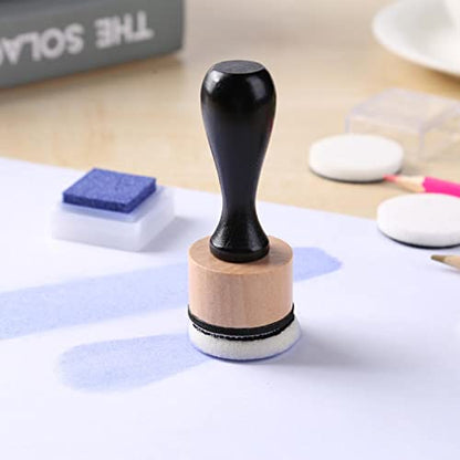 BAOFALI 160 Pieces Mini Ink Blending Tool 80Pcs Round Replacement Foam Pads 80 Pcs Medium-Grit Sandpaper Provides Card Making Embossing Painting Rendering The Ideal Friction to Work on Cardstock - size: 160 Pieces
