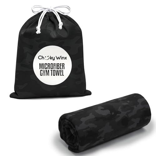 CHEEKY WINX Microfiber Gym Towel – Highly Absorbent Microfiber Sweat Towel, Quick-Dry Lightweight Design, Odour-Resistant Fabric, Matching Carry Bag, Camouflage, Large (120 x 60 cm) - color: Camouflage, size: Large