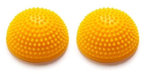 Black Mountain Products Balancing Exercise Stability Pods - Extra Firm for Strength Conditioning Training and Balance Coaching - color: Yellow